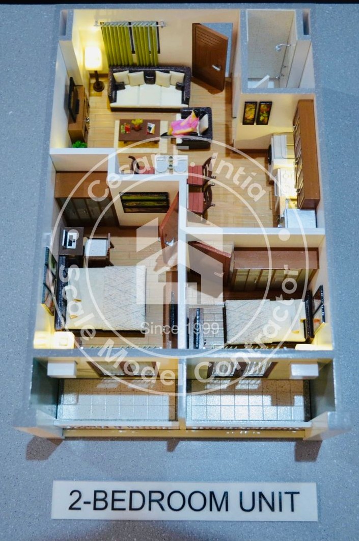 Interior scale model with furnishings — 5