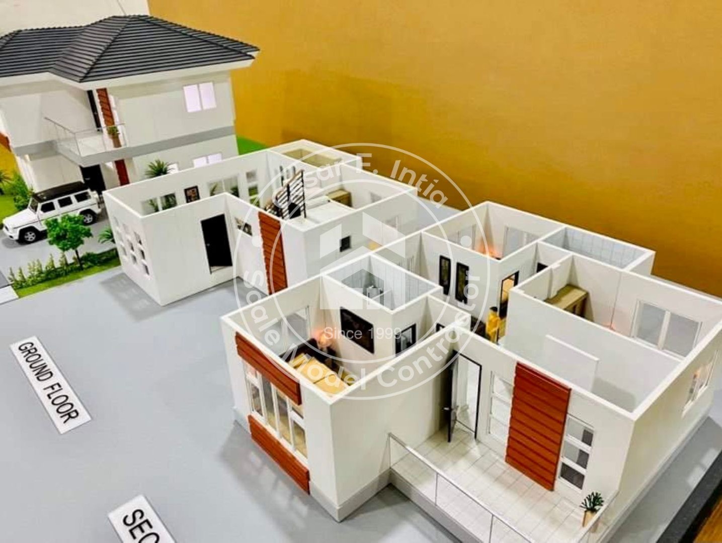 Interior scale model with furnishings — 2